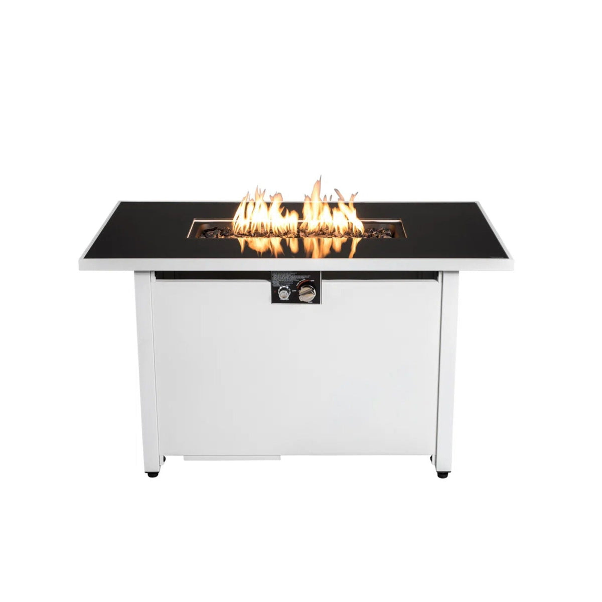 Rectangular White Fire Pit Table