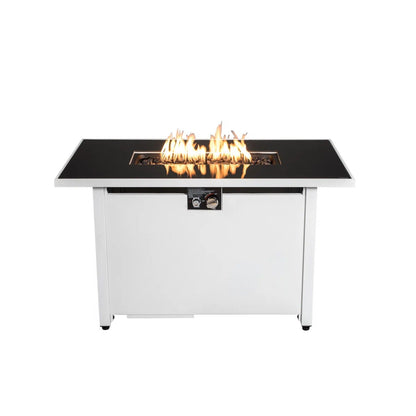 Rectangular White Fire Pit Table