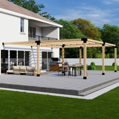 DIY Pergola Bracket Kit for an Attached Pergola With Slatted Roof