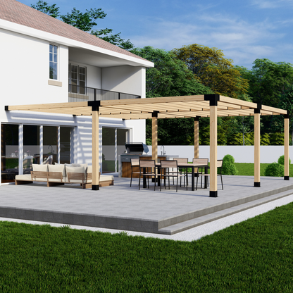 DIY Pergola Bracket Kit for an Attached Pergola With Slatted Roof