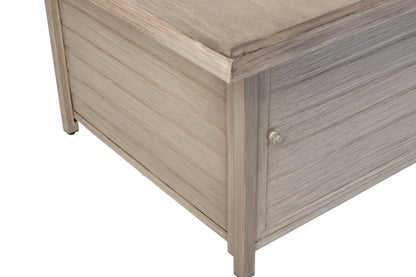 Langhorne 40" Square Woodgrain Aluminum Convertible Gas Fire Pit Table in Barnwood