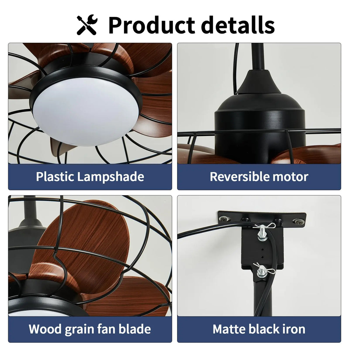 Waterproof Ceiling Fan with Light