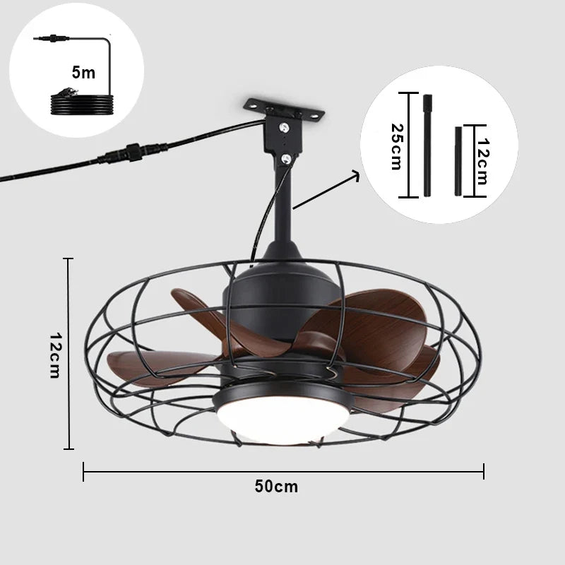 Waterproof Ceiling Fan with Light