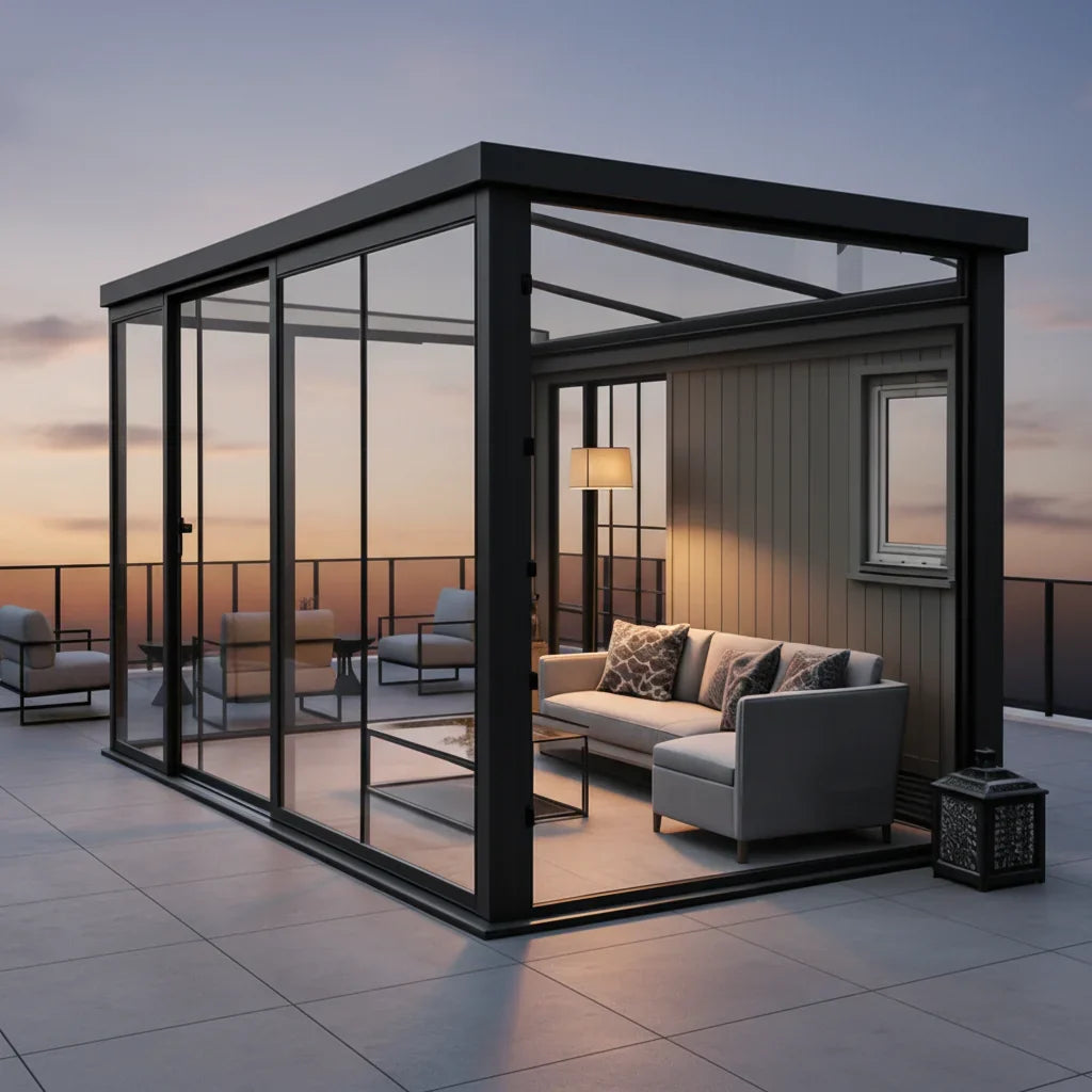 Windproof Aluminum Sunroom Full Thermally Insulated Glass