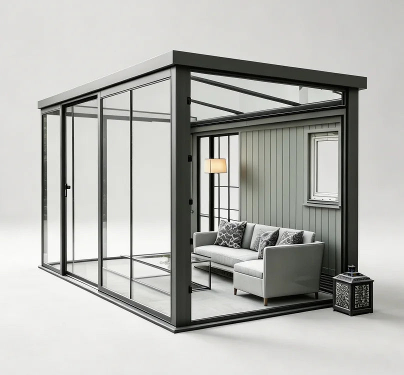 Windproof Aluminum Sunroom Full Thermally Insulated Glass