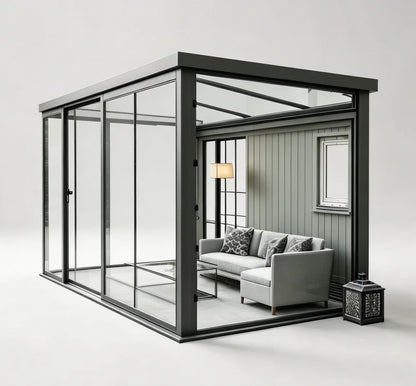 Windproof Aluminum Sunroom Full Thermally Insulated Glass