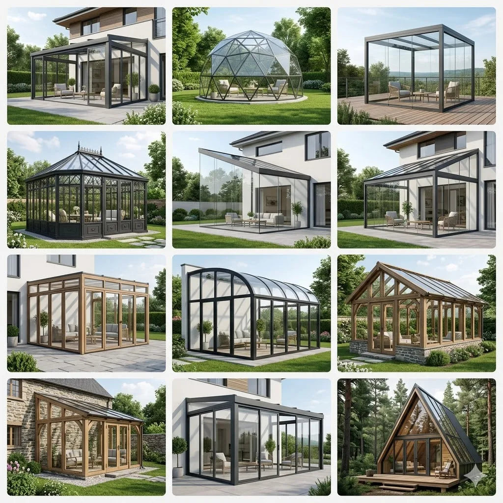 Windproof Aluminum Sunroom Full Thermally Insulated Glass