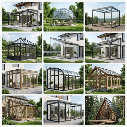 Windproof Aluminum Sunroom Full Thermally Insulated Glass