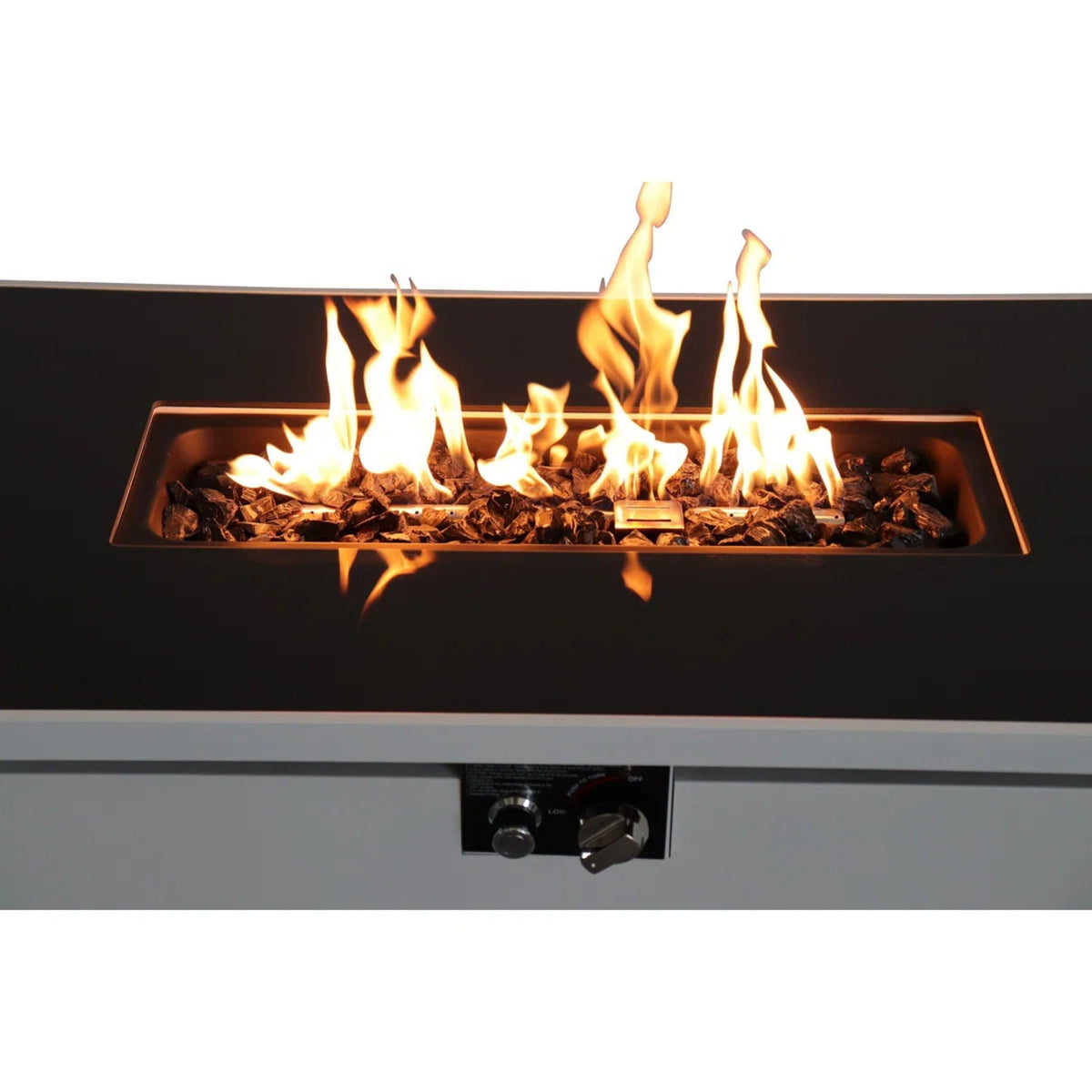 Rectangular White Fire Pit Table
