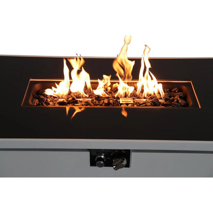 Rectangular White Fire Pit Table