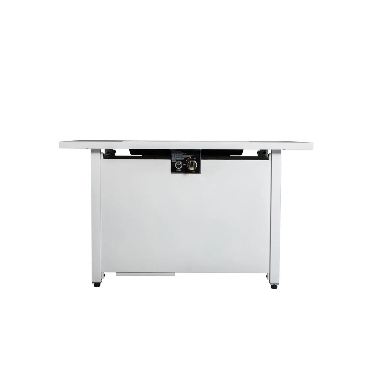 Rectangular White Fire Pit Table