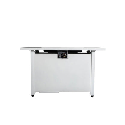Rectangular White Fire Pit Table